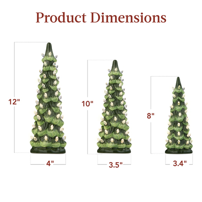 🎁🎄Retro Hand-Painted Tabletop Christmas Trees with Timer (⏰Limited Quantities Available)